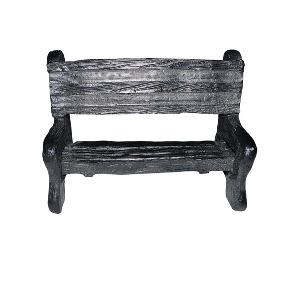Vintage 1997 Village Square Faux Wood Bench Mervyns Christmas Holiday Black - Picture 1 of 6